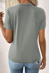 Modern Asymmetric Panel Geometric Seamed Short Sleeve Top